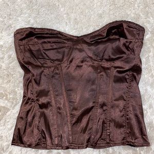 Brown corset top from pretty little thing